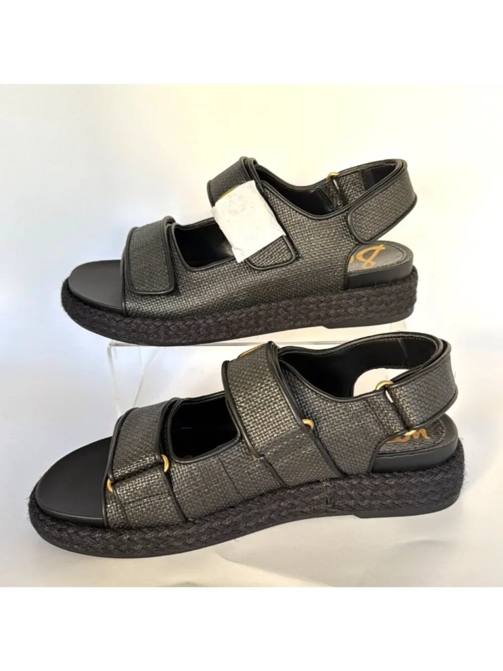 Sam Edelman Arlo Black Weave Sandals Slingback Women Sandals Size 9